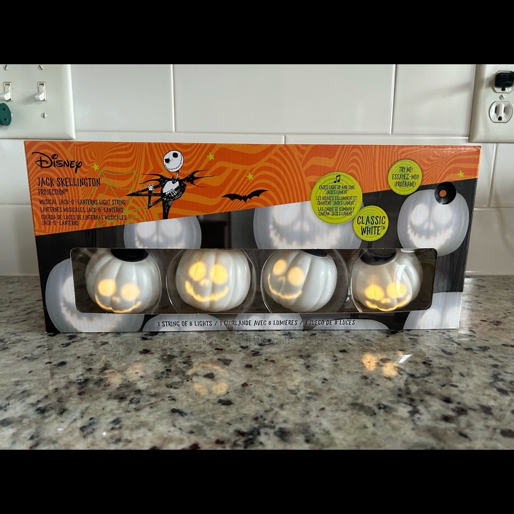 Disney Jack Skellington Projection Musical Jack-O-Lanterns Halloween Lights